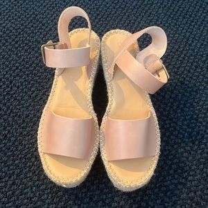 Soludos espadrille wedges topped with soft leather straps and jute trim